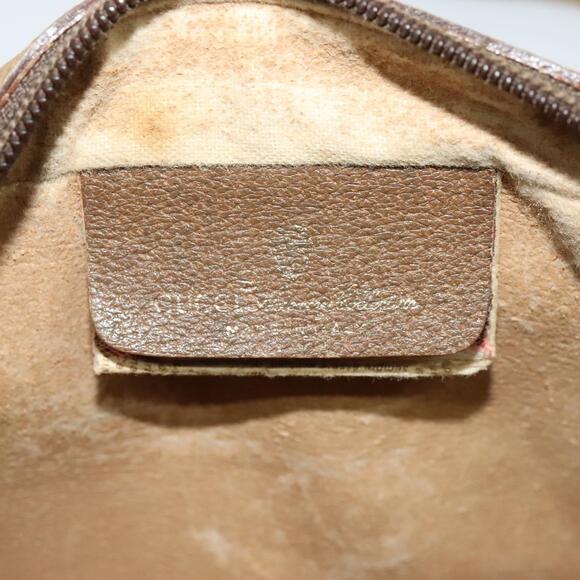 GUCCI GG Supreme Web Sherry Line Bag Pvc Beige Gold 68 02 004